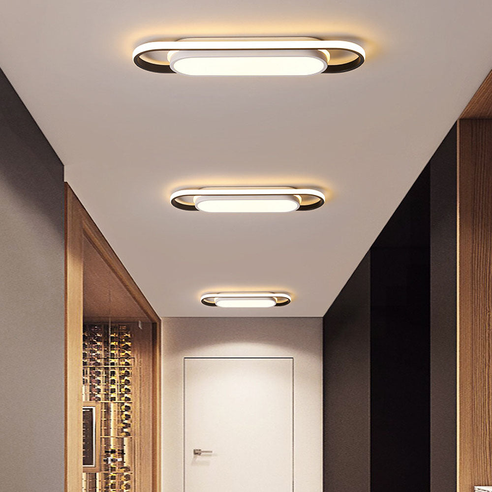 Black Corridor Low-Profile LED Flush Ceiling Light