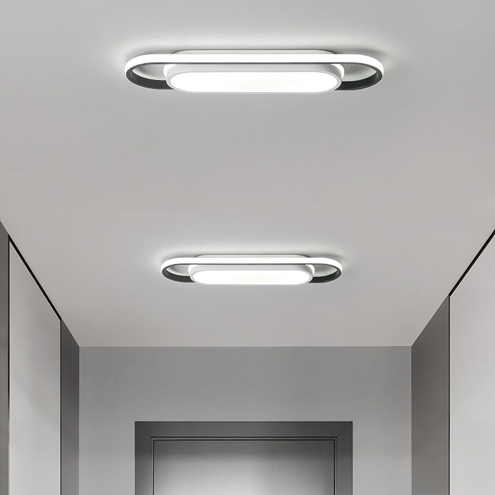 Black Corridor Low-Profile LED Flush Ceiling Light