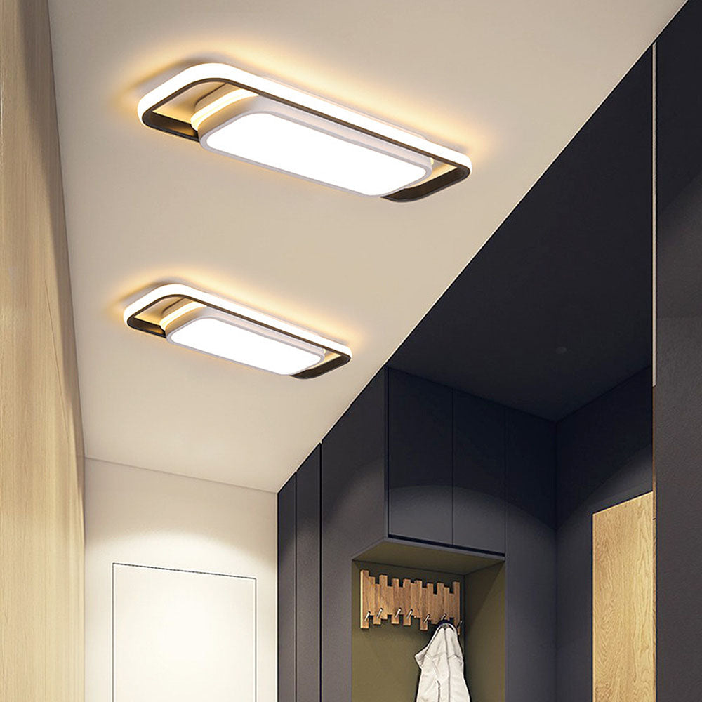 Black Corridor Low-Profile LED Flush Ceiling Light