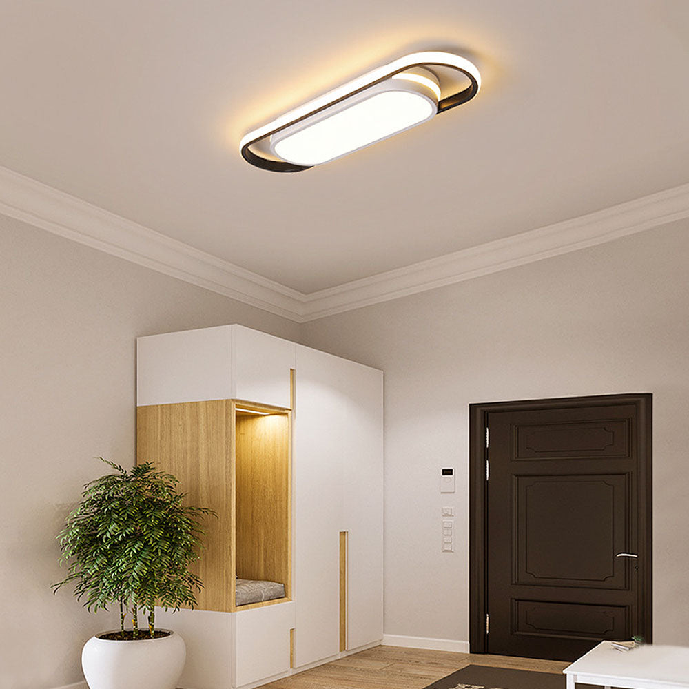 Black Corridor Low-Profile LED Flush Ceiling Light