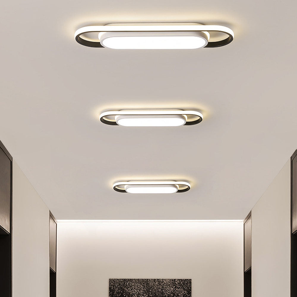 Black Corridor Low-Profile LED Flush Ceiling Light