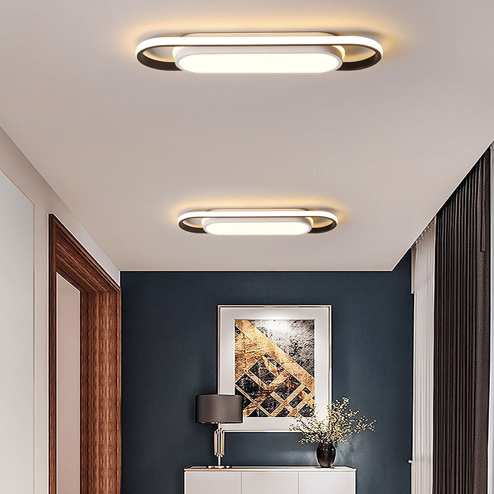 Black Corridor Low-Profile LED Flush Ceiling Light