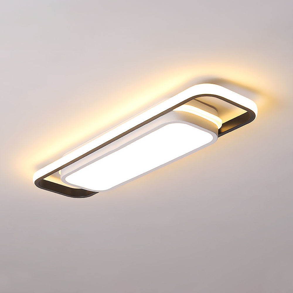 Black Corridor Low-Profile LED Flush Ceiling Light