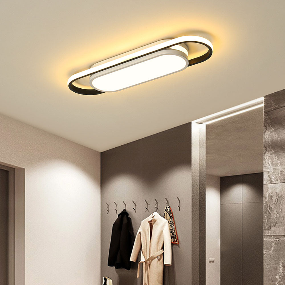 Black Corridor Low-Profile LED Flush Ceiling Light