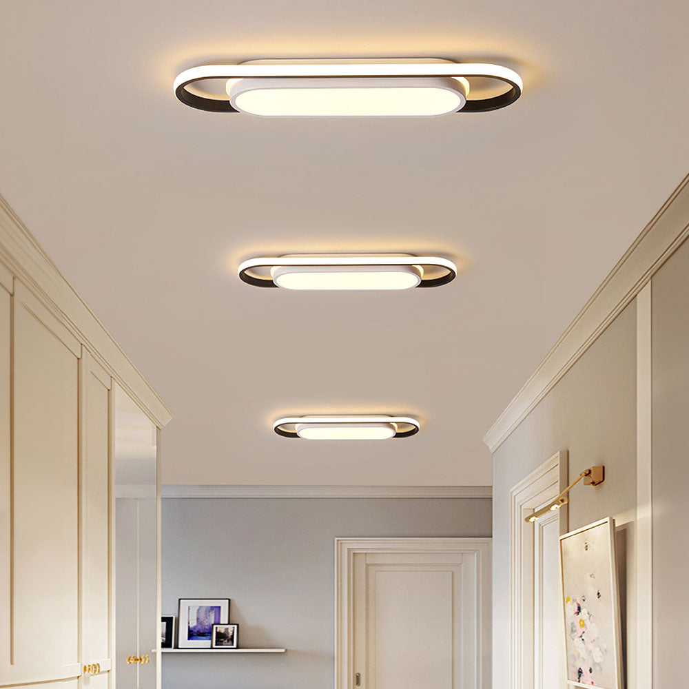 Black Corridor Low-Profile LED Flush Ceiling Light