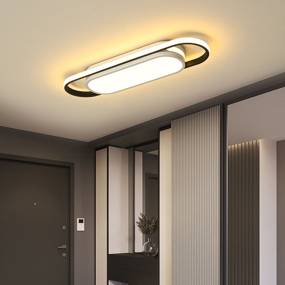 Black Corridor Low-Profile LED Flush Ceiling Light