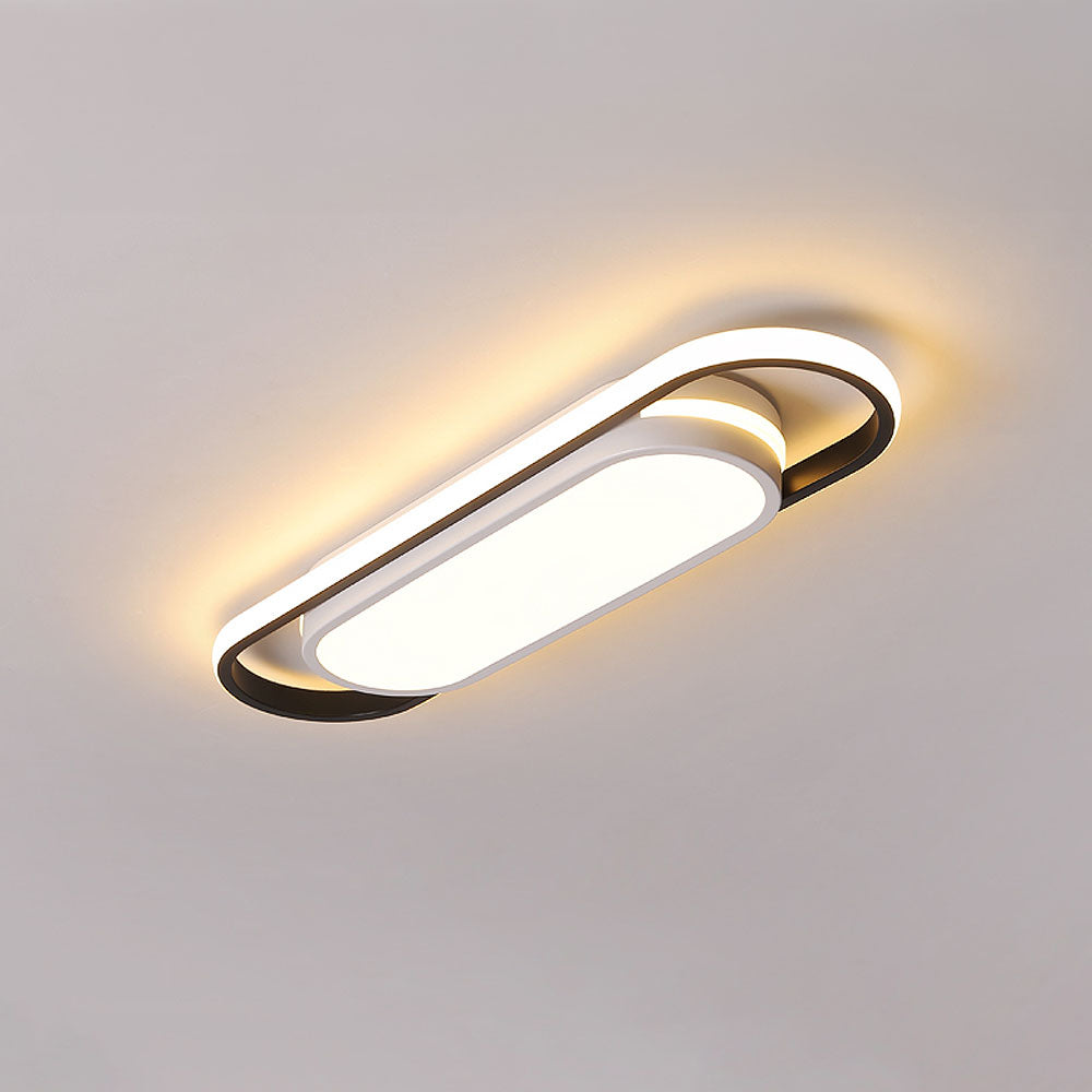 Black Corridor Low-Profile LED Flush Ceiling Light