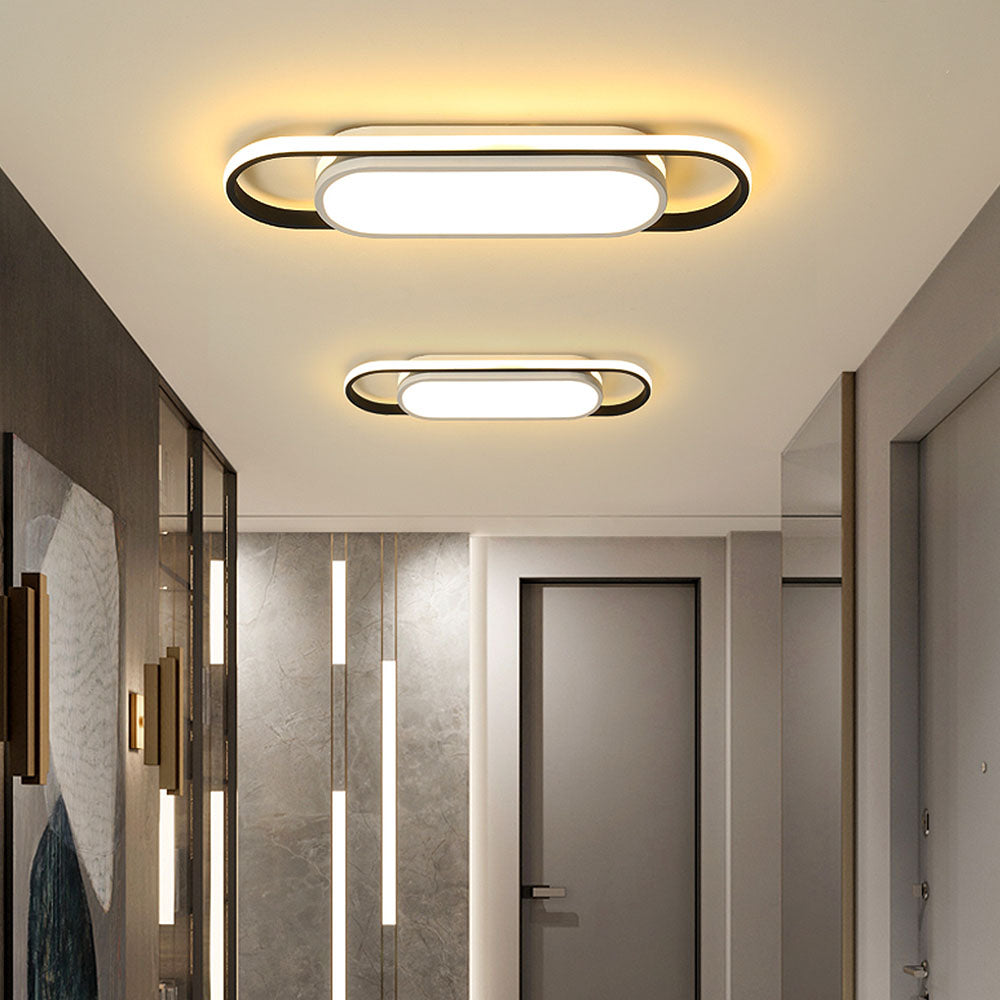Black Corridor Low-Profile LED Flush Ceiling Light
