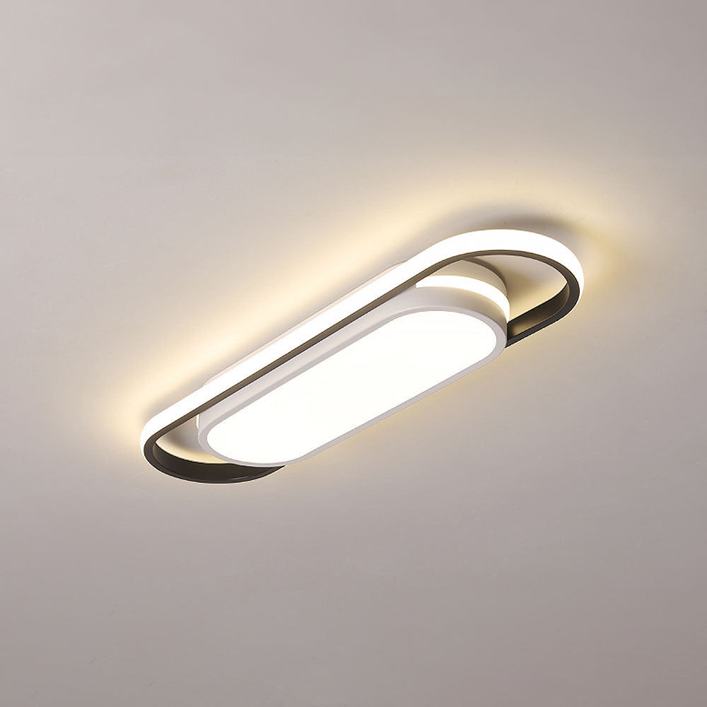 Black Corridor Low-Profile LED Flush Ceiling Light