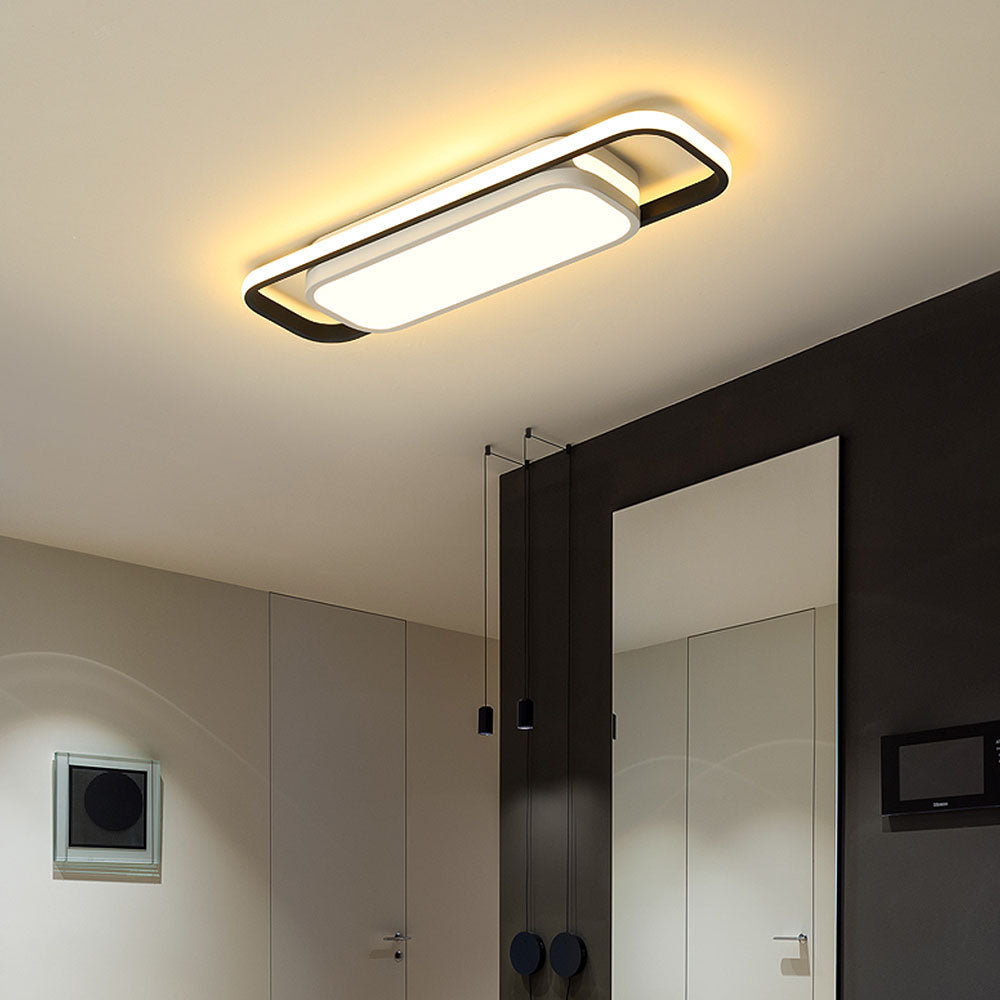 Black Corridor Low-Profile LED Flush Ceiling Light