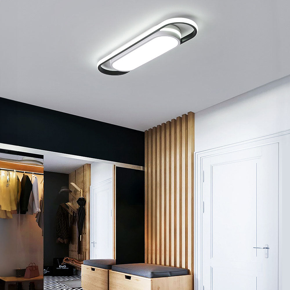 Black Corridor Low-Profile LED Flush Ceiling Light