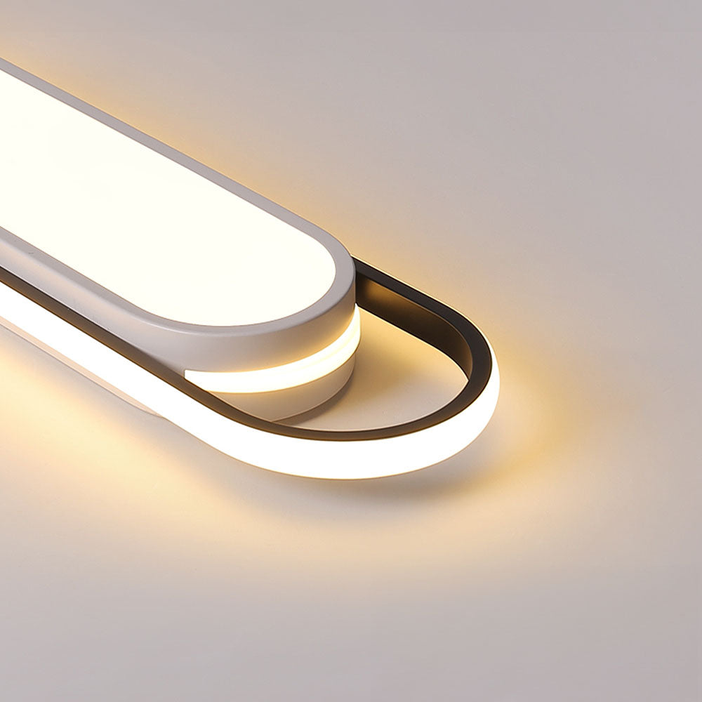 Black Corridor Low-Profile LED Flush Ceiling Light