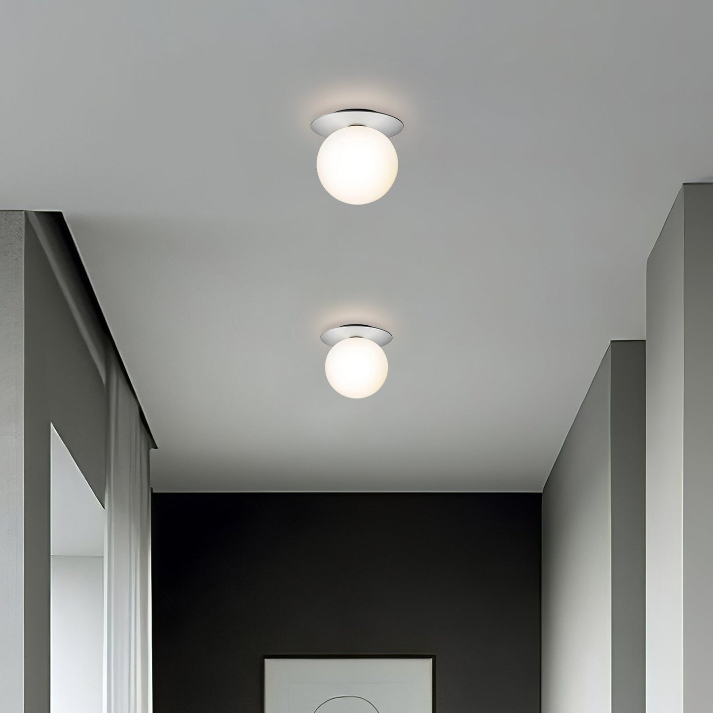 Modern Hallway Glass Ceiling Lights (Set of 3)