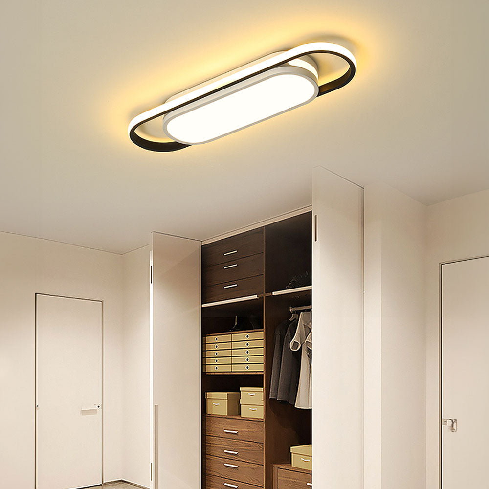 Black Corridor Low-Profile LED Flush Ceiling Light