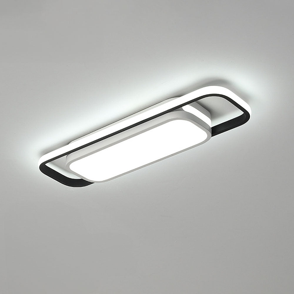 Black Corridor Low-Profile LED Flush Ceiling Light