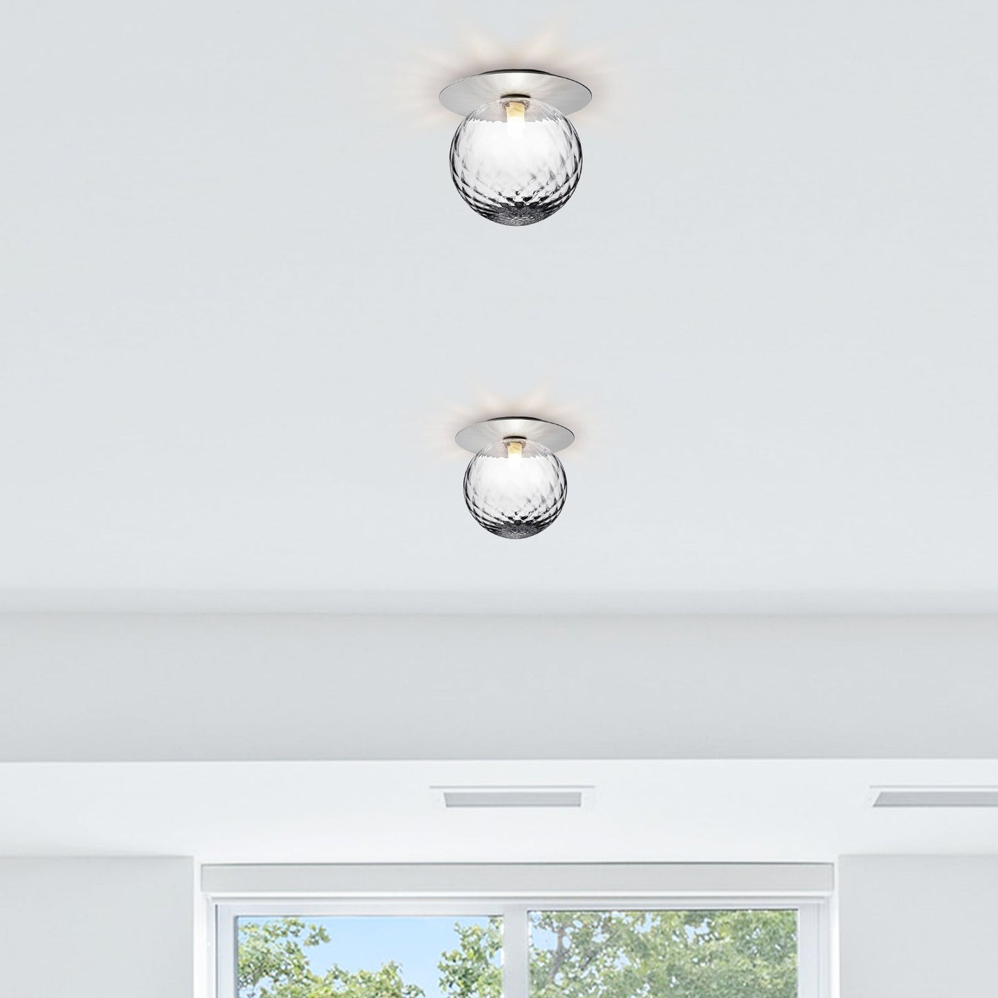 Modern Hallway Glass Ceiling Lights (Set of 3)