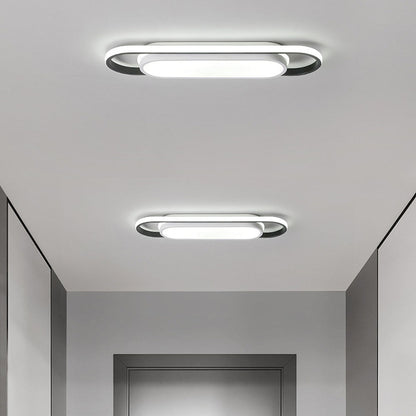 Black Corridor Low-Profile LED Flush Ceiling Light