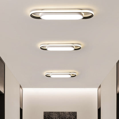 Black Corridor Low-Profile LED Flush Ceiling Light