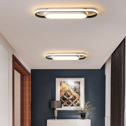 Black Corridor Low-Profile LED Flush Ceiling Light