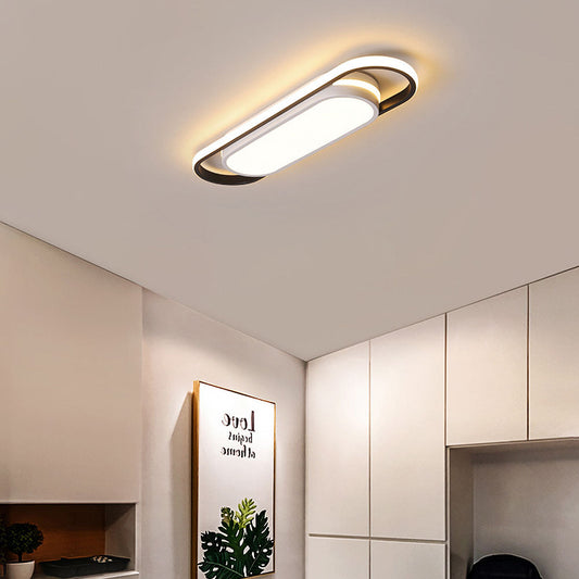 Black Corridor Low-Profile LED Flush Ceiling Light