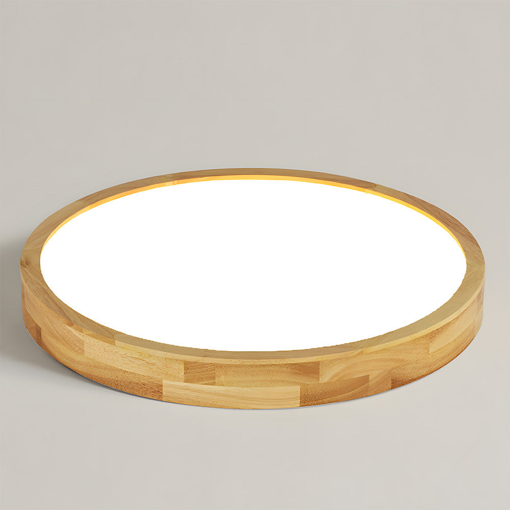 Japanese Ultra-Thin Wooden LED Flush Ceiling Light - Round Shape
