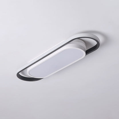 Black Corridor Low-Profile LED Flush Ceiling Light