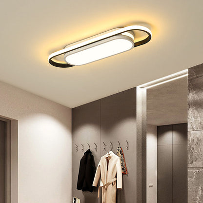 Black Corridor Low-Profile LED Flush Ceiling Light