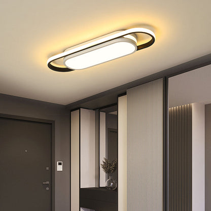 Black Corridor Low-Profile LED Flush Ceiling Light