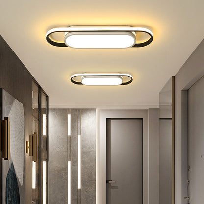 Black Corridor Low-Profile LED Flush Ceiling Light