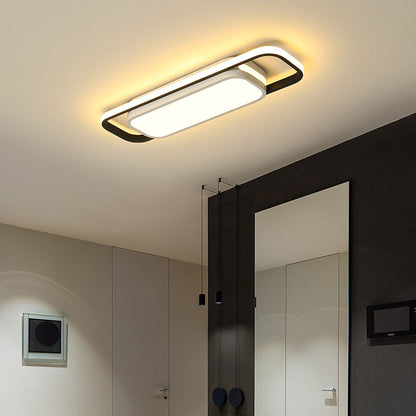 Black Corridor Low-Profile LED Flush Ceiling Light