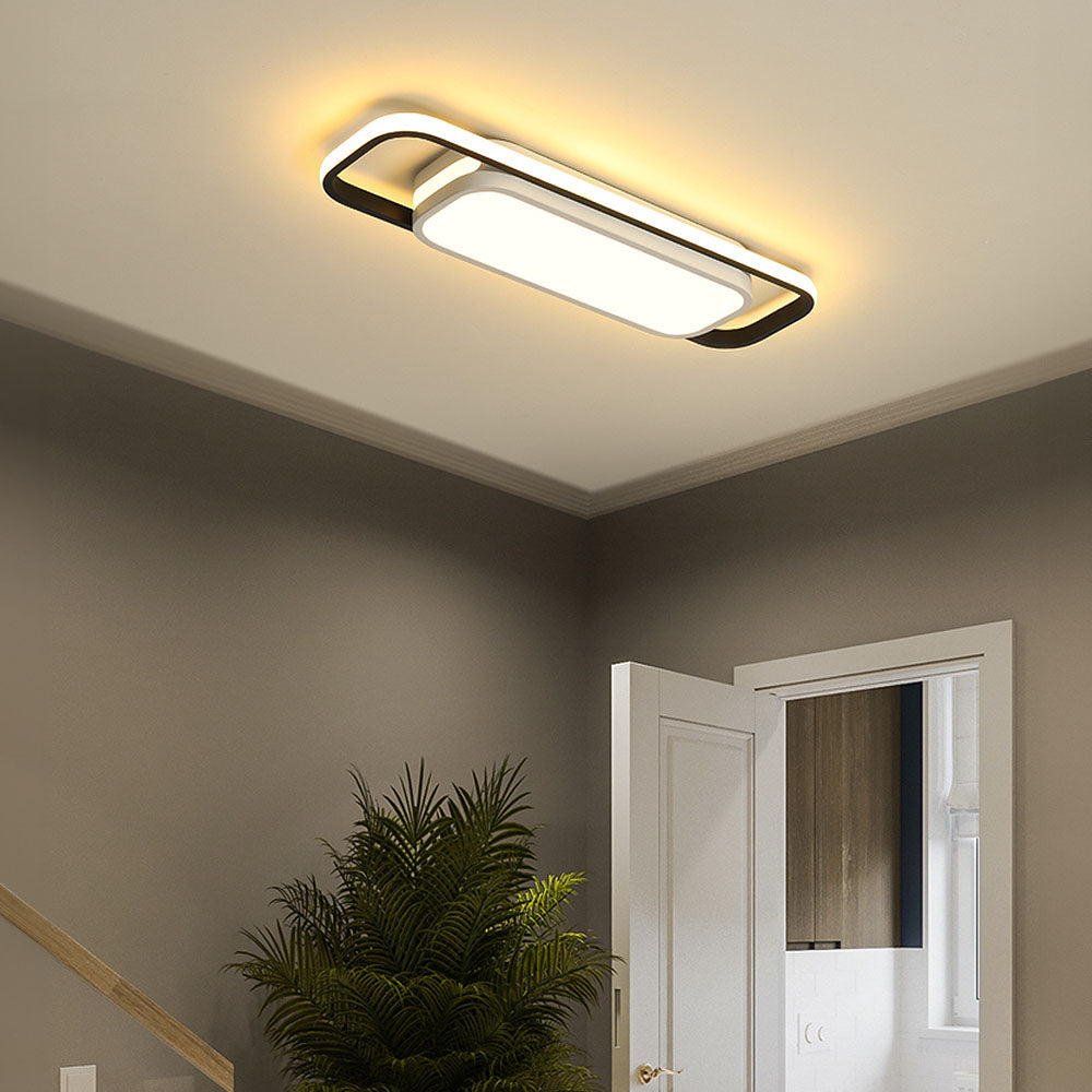 Black Corridor Low-Profile LED Flush Ceiling Light