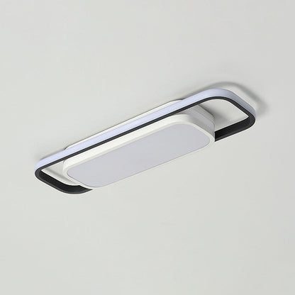 Black Corridor Low-Profile LED Flush Ceiling Light