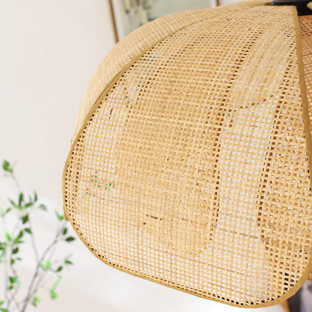 Rattan Petal Ceiling Light (Rustic Natural Lamp Shade)