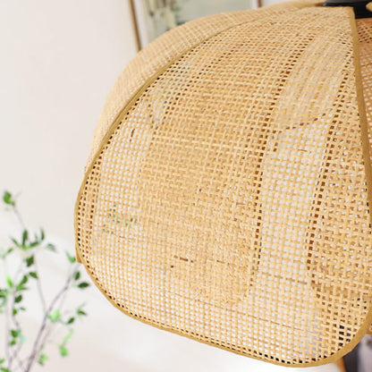 Rattan Petal Ceiling Light (Rustic Natural Lamp Shade)